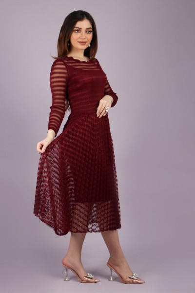 فستان ناعم مقلم